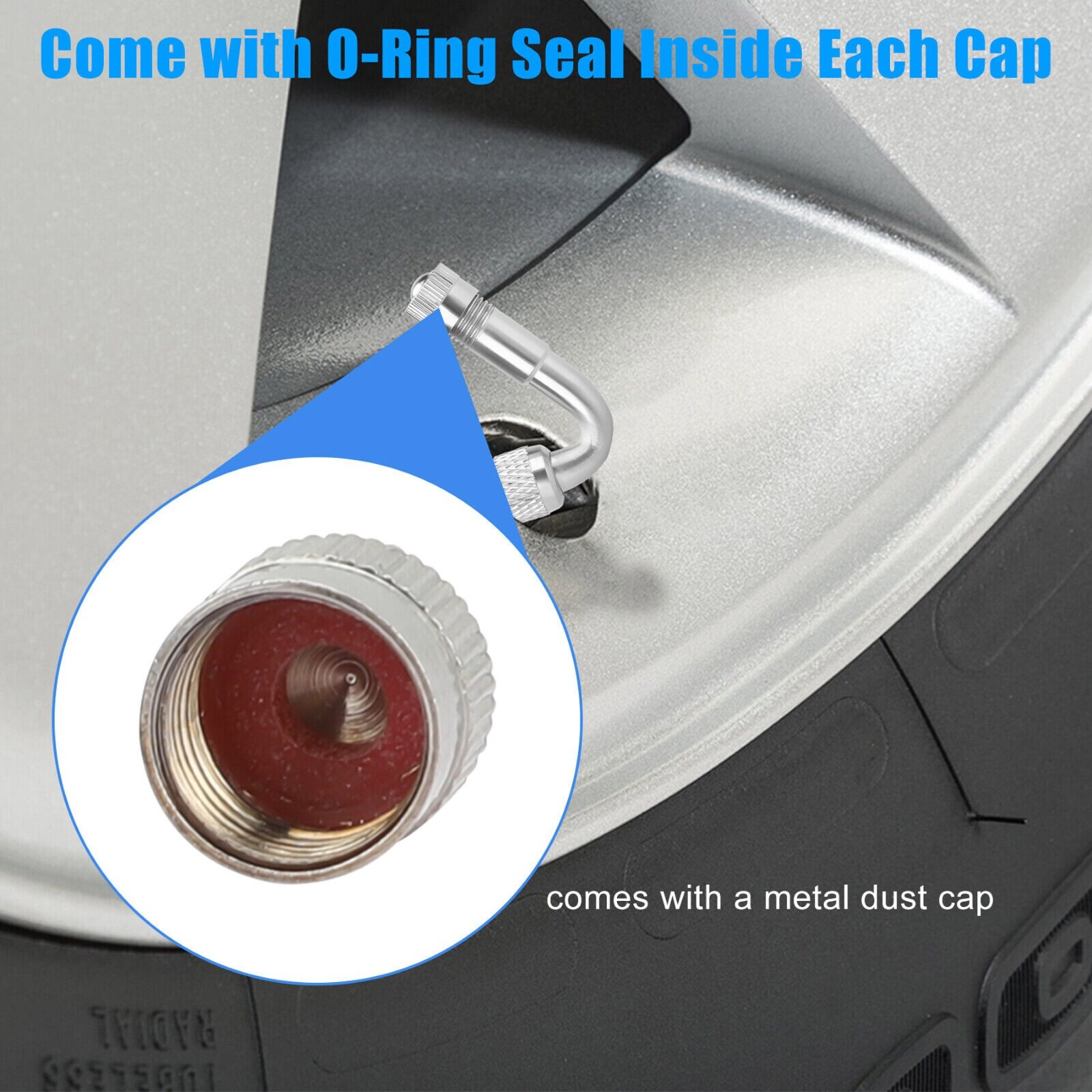 6PCS Tire Valve Stem Extension 45 90 135 Degree for Cars Bicycles Universal