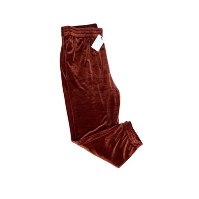 SKIES ARE BLUE CURVEY WOMEN'S BURNED ORANGE VELVET JOGGER PANTS SZ 1X NWT