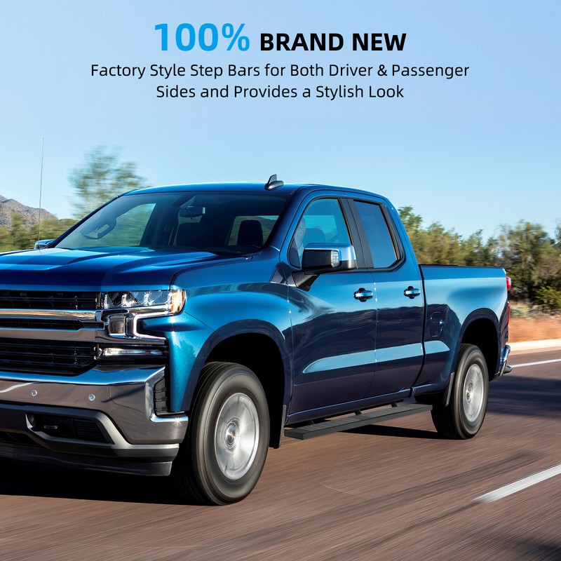 Running Boards for 19-24 Silverado Sierra 1500 Crew Cab 6" Nerf Bars Side Steps