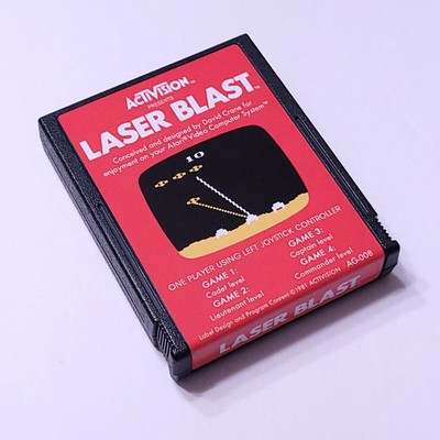 LASER BLAST Atari 2600 Game cartridge with nice reproduction label works 2600+