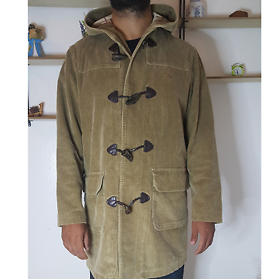 thomas burberry duffle coat hooded corduroy cotton lined mens