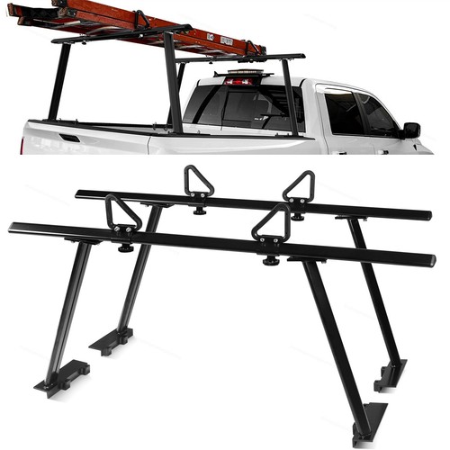 Full Size Adjustable Utility 1000 LBS Pick Up Truck Bed Ladder Lumber Rack Black