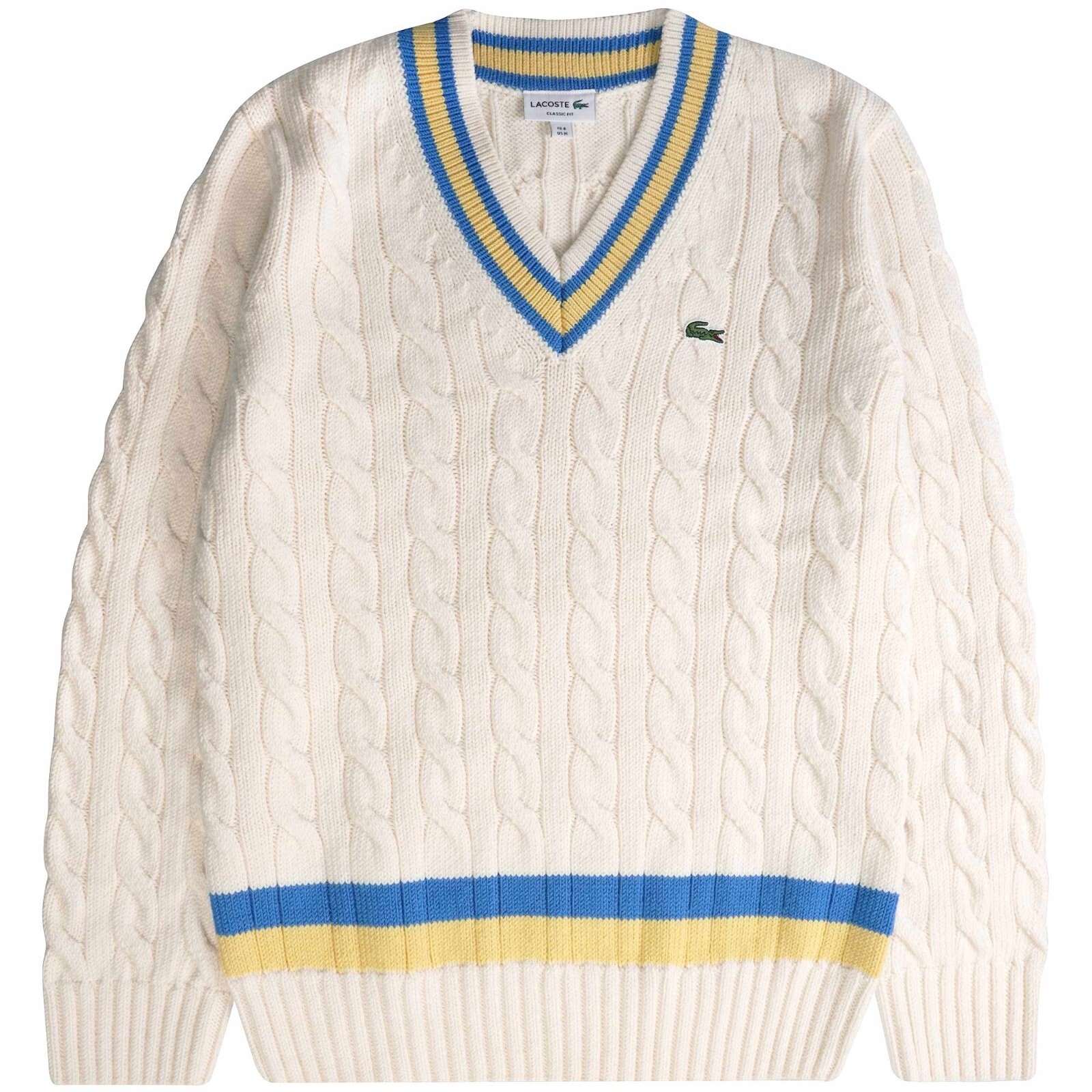 LACOSTE ホワイト ウィンドブレーカー Lacoste Men's Sport Long Sleeve Contrasted Big Croc Wind