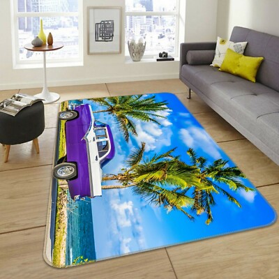 3D Coconut Tree Car NAO3338 Transport Game Rug Mat Elegant Photo Carpet Mat Fay