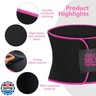 AMZBOSS Waist Trainer for Women Lower Belly Fat, Waist Sweat Band for Women, Belly Band Sweat Belt, Stomach Wrap, Body Shaper, Great Gym Accessories for Sauna, Working Out, Fitness, Medium Black/Pink