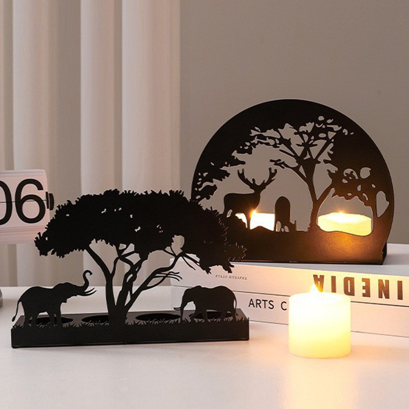 Elephant Theme Candle Stand Xmas Dinning Party