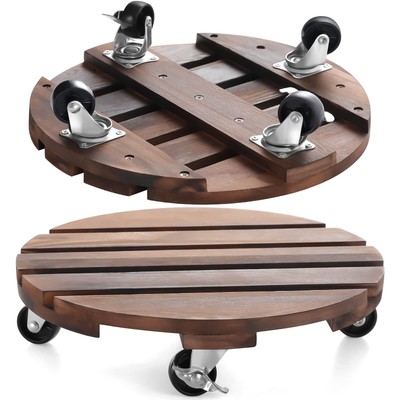 2pack 12'' Plant Caddy Plant Stand with Wheels Rolling Plant Stand Heavy Duty ...