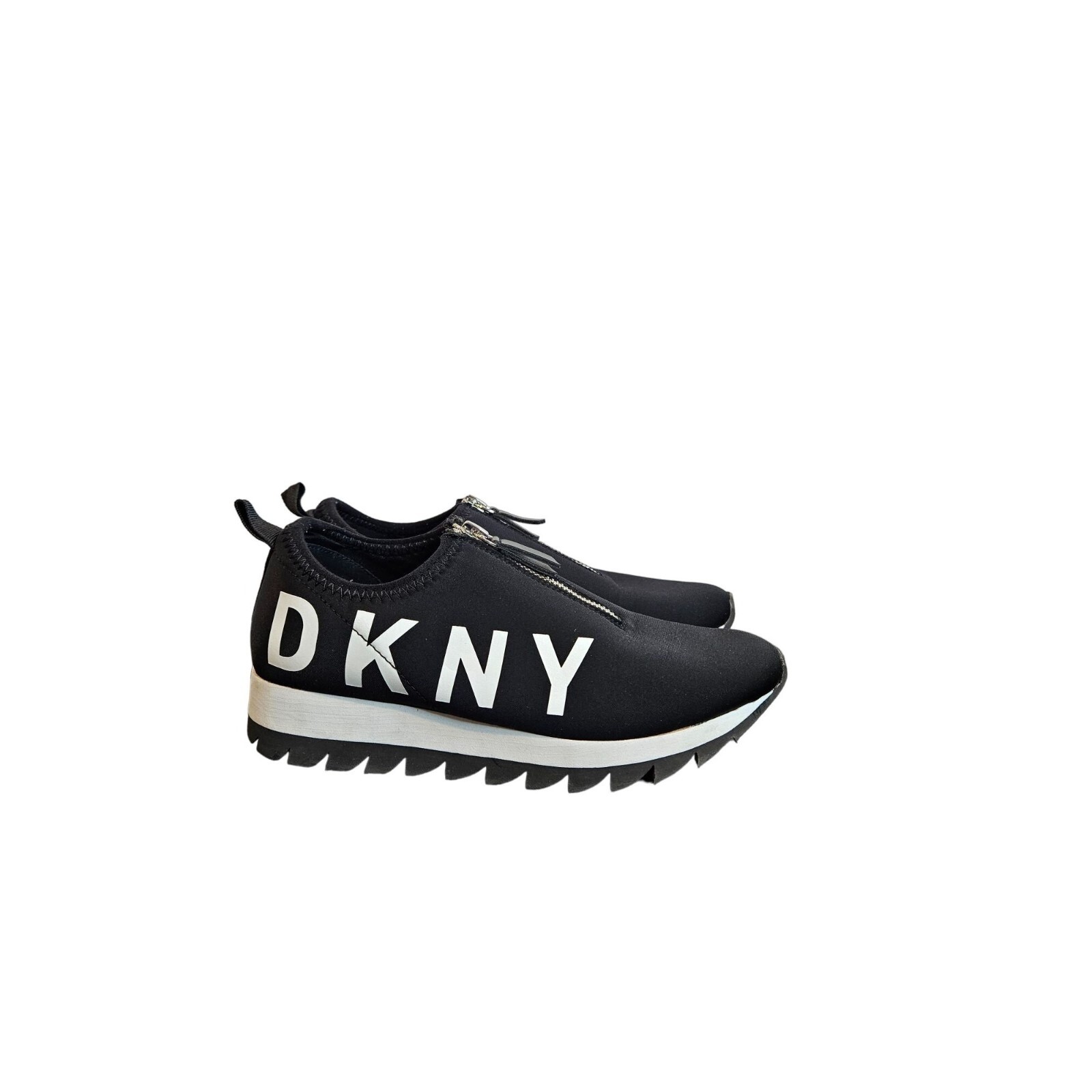DKNY Women's Black White Trim Top Zipper Size 6.5 Donna