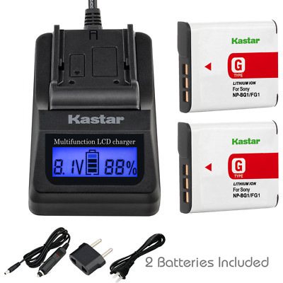 Kastar Battery LCD Fast Charger for Sony NP-BG1 Sony Cyber-shot DSC-HX10 Camera