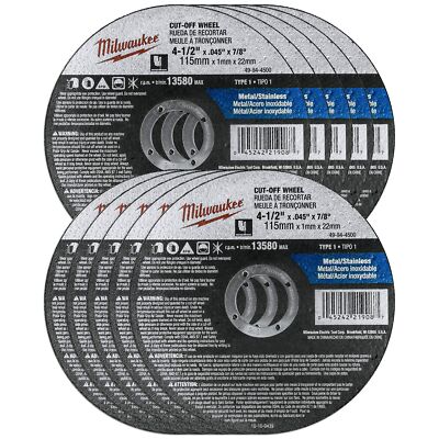 Milwaukee 15 Piece - 4.5" Grinding & Cut Off Wheel Set for Grinders - Aggress...