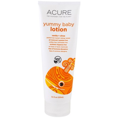 UPC 813424020048 product image for Yummy Baby Lotion, Vanilla + Citrus, 7.5 Fl Oz (221 Ml) - Acure Organics | upcitemdb.com