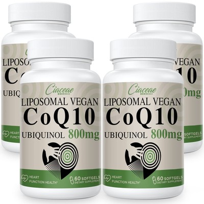 Liposomal CoQ10 800mg Ubiquinol Softgel, Max Absorption Ubiquinol Coenzyme Q1...