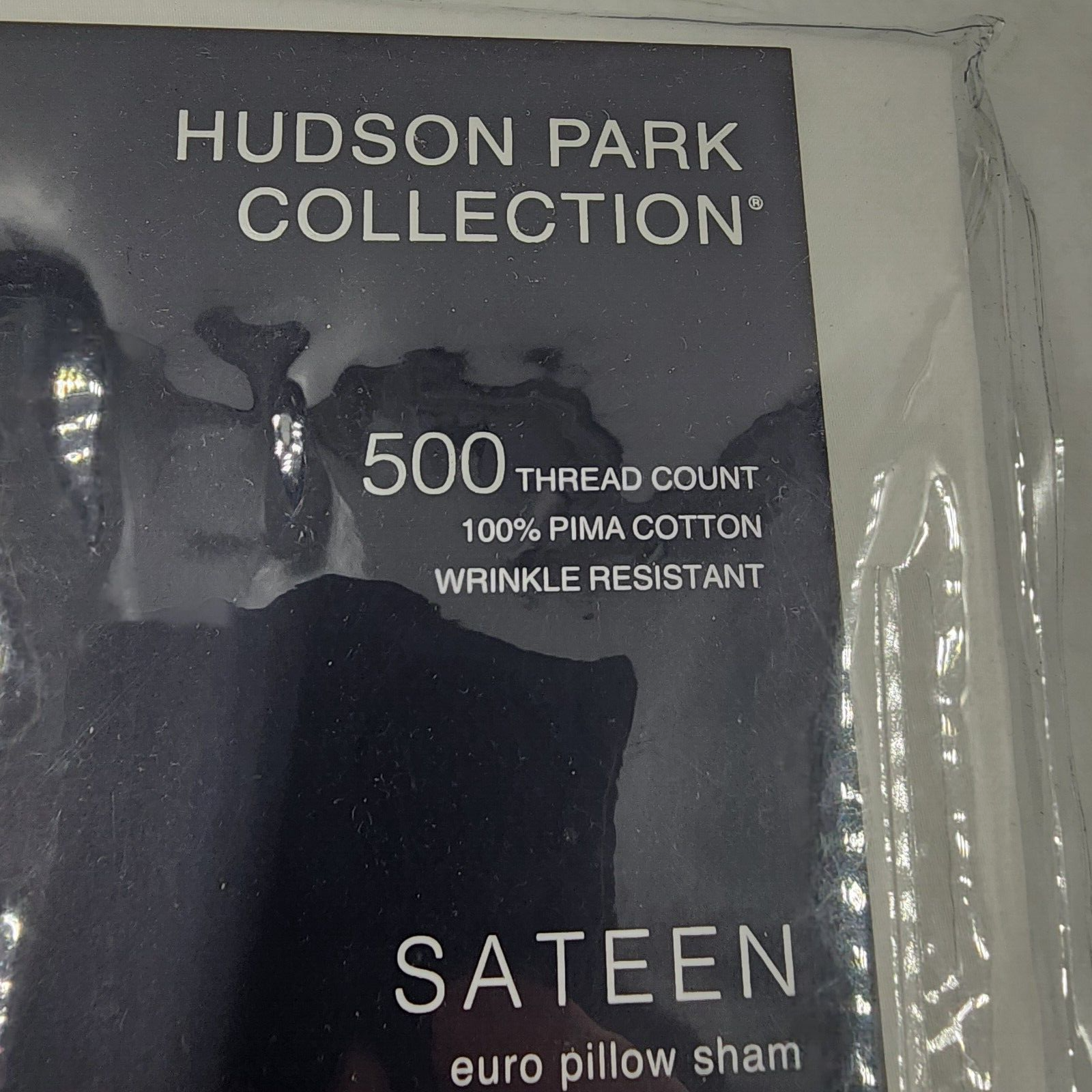 Hudson Park Collection 500TC Embroidered Geo Euro Pillow Sham 26in x 26in Sand - Picture 4 of 16
