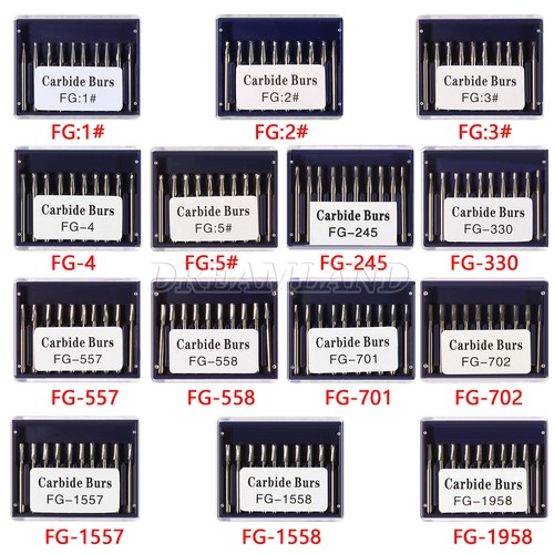 10-100PCS Dental Round Carbide Steel Drills Burs FG Bur for High Speed Handpiece