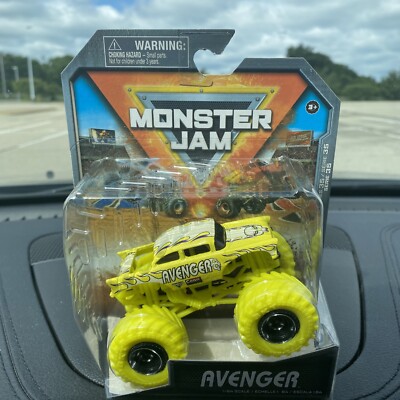 2024 Spin Master Monster Jam Truck AVENGER 1:64 Series 35 Over Charged Yellow