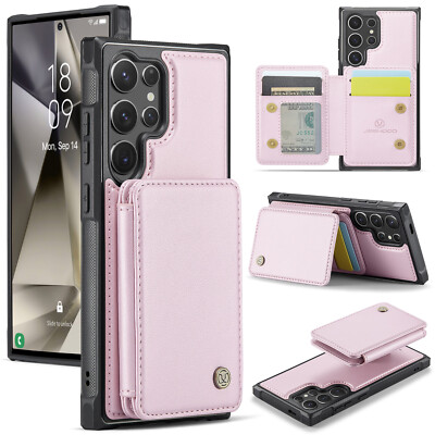 For Samsung Galaxy S24 Ultra Magnetic Card Wallet Bag PU Leather Back Phone Case
