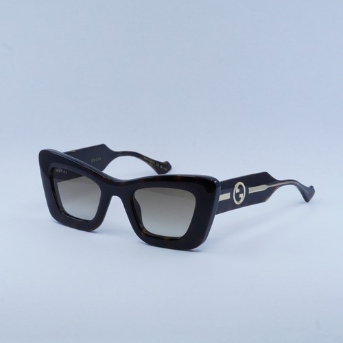 Pre-owned Gucci Gg1552s 002 Dark Havana/brown Gradient 49-23-140 Sunglasses Authentic
