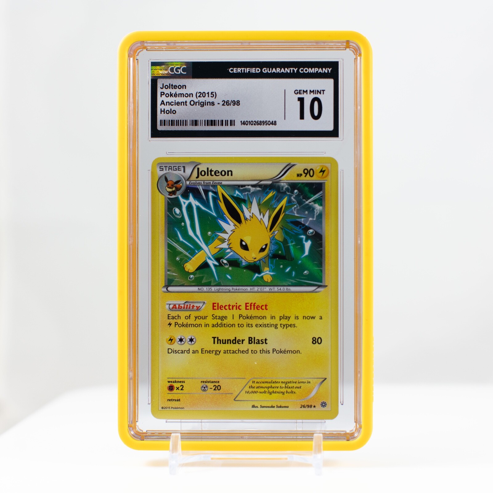 2015 Pokémon Jolteon Holo #26 XY Ancient Origins CGC 10 Gem