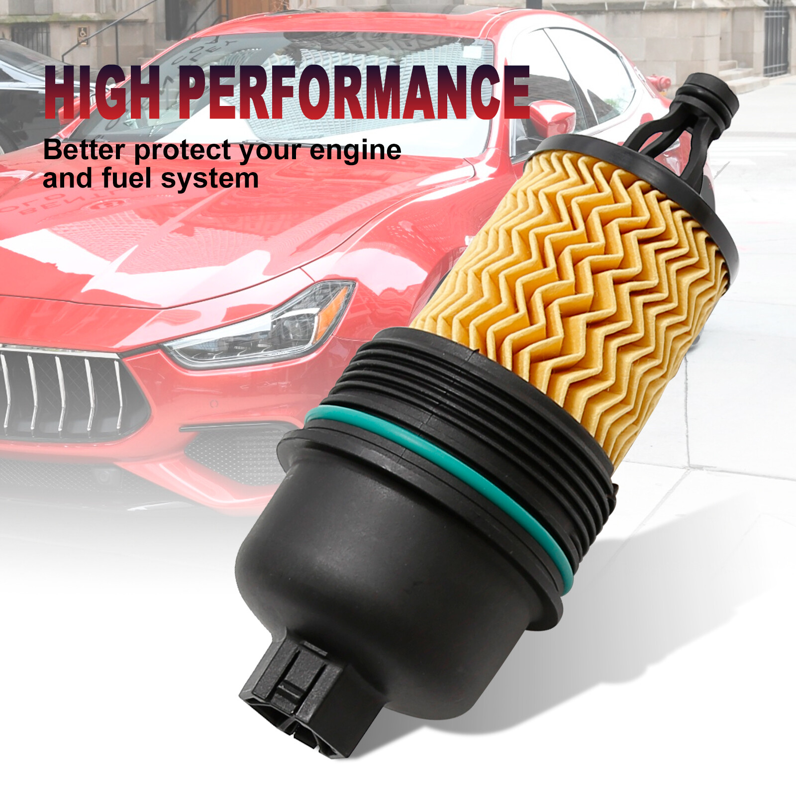 New Oil Filter+Cap 287289 311401 For Maserati Ghibli Quattroporte 3.0L 2014-2019