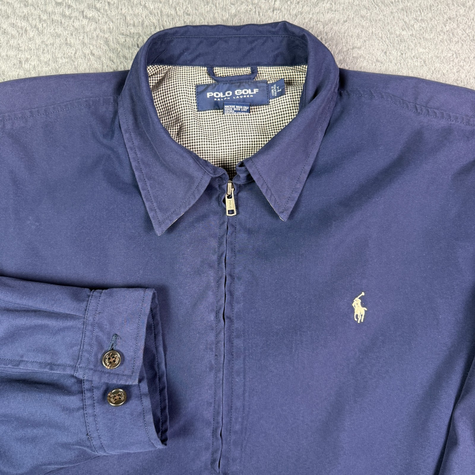POLO RalphLauren★EURVintage・ハリントンNavy/ L Polo Golf Ralph Lauren Bi Swing Jacket Mens Large Navy Blue