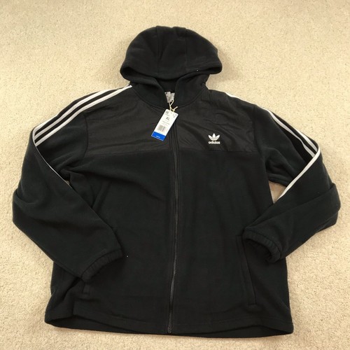 パーカー・フーディ adidas 3S Teddy Fleece Hoodie Black IZ4802 Adidas Fleece Hoodie Mens XL Teddy 3 Stripe Black New IZ4802