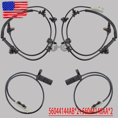 4Pcs ABS Wheel Speed Sensor Front Rear For Jeep Grand Cherokee 2005-2010 E111624