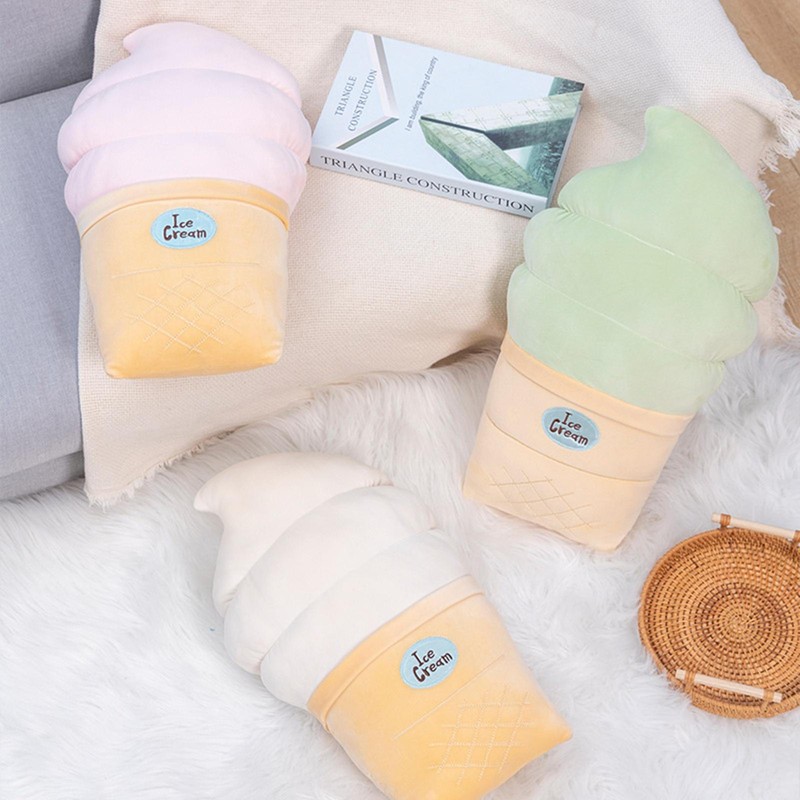 Ice Cream Cone Plush Throw Pillow Stuffed Ice Cream Cone Sha