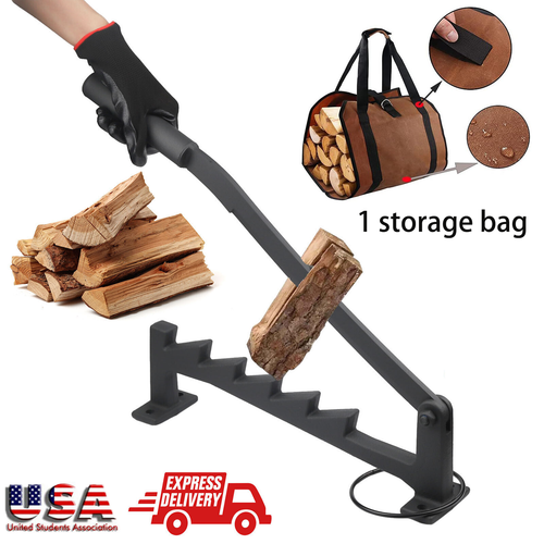 Wall Mount Steel Firewood Splitter, Kindling Wood Cracker Cutting Tool for Home*