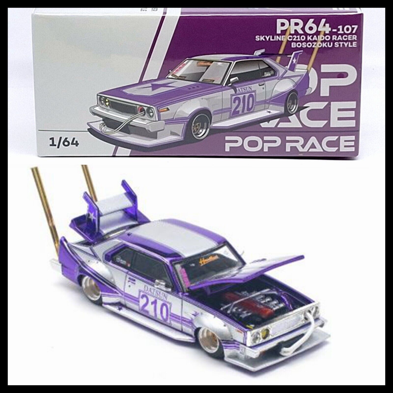 POPRACE PR64-107 1/64 NISSAN SKYLINE C210 KAIDO RACER POPRACE PR64-107 1/64 NISSAN SKYLINE C210 KAIDO RACER