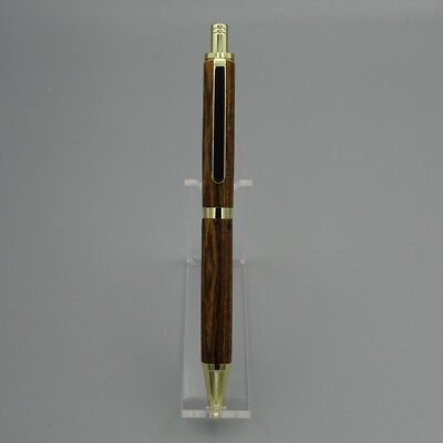 SLIMLINE CLICK PEN with BOCOTE BARREL and 24k GOLD TRIM