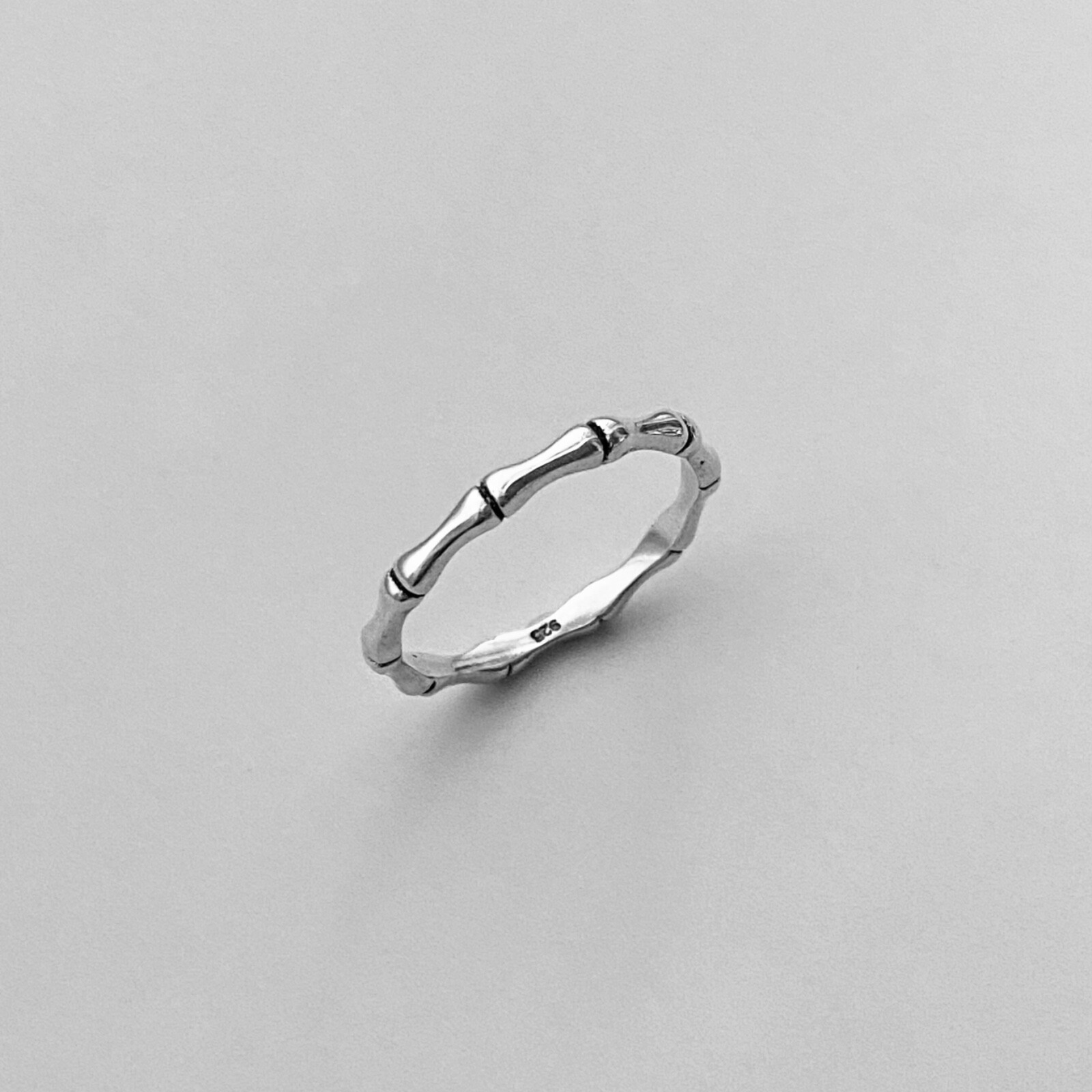Sterling Silver Eternity Bamboo Ring, Silver Rings, Money