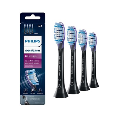 4x Philips Sonicare DiamondClean G3 Premium Replacement Heads | Black | w/o Box