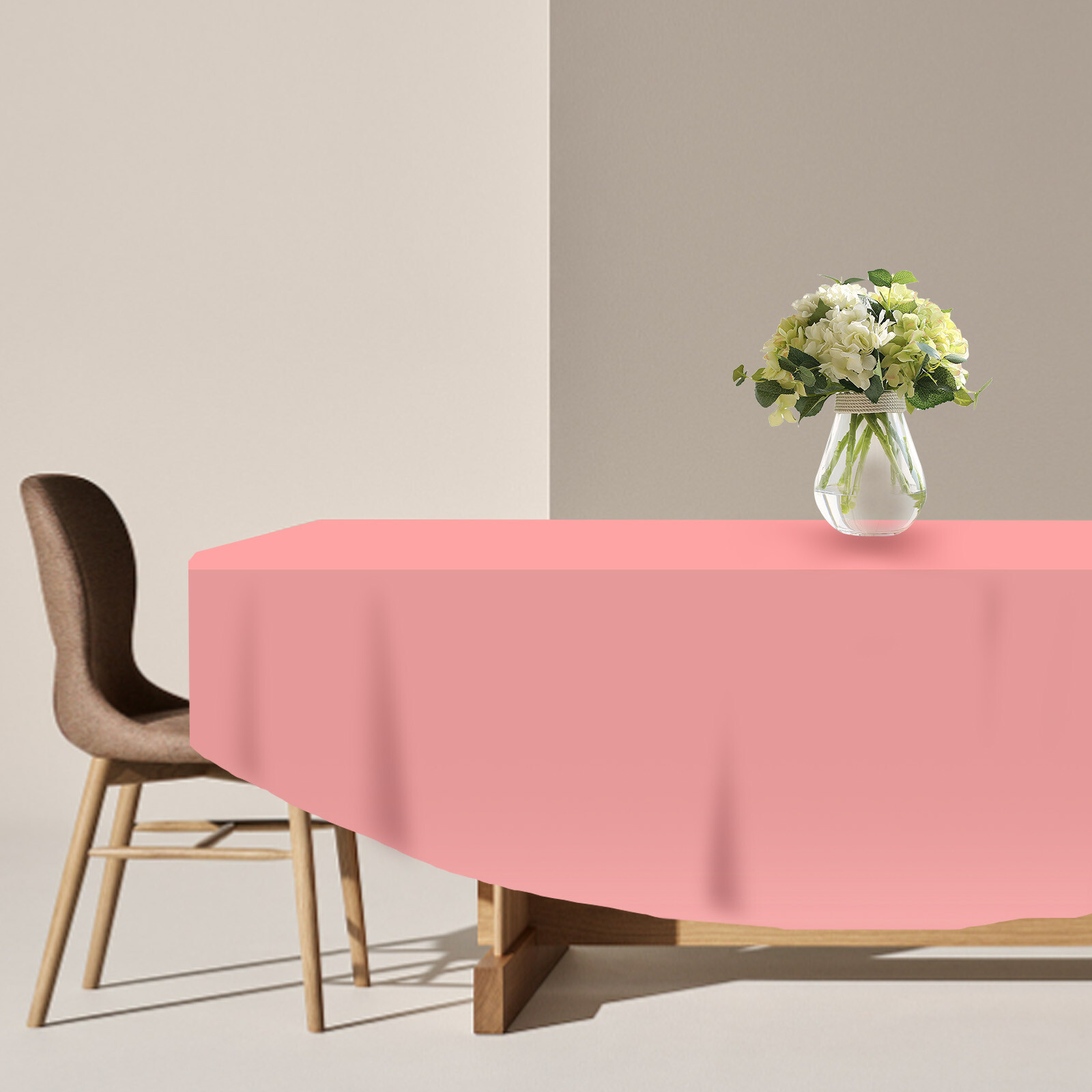 Plastic Tablecloth Round Table Covers for Home Wedding Restaurant 84" Wipe Clean
