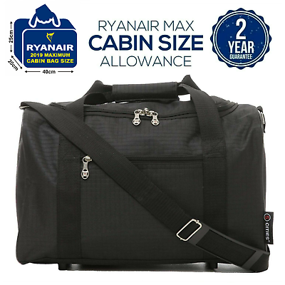 5 Cities New 2024 Ryanair 40x20x25 Max Size Cabin Carry on Holdall Bag Black