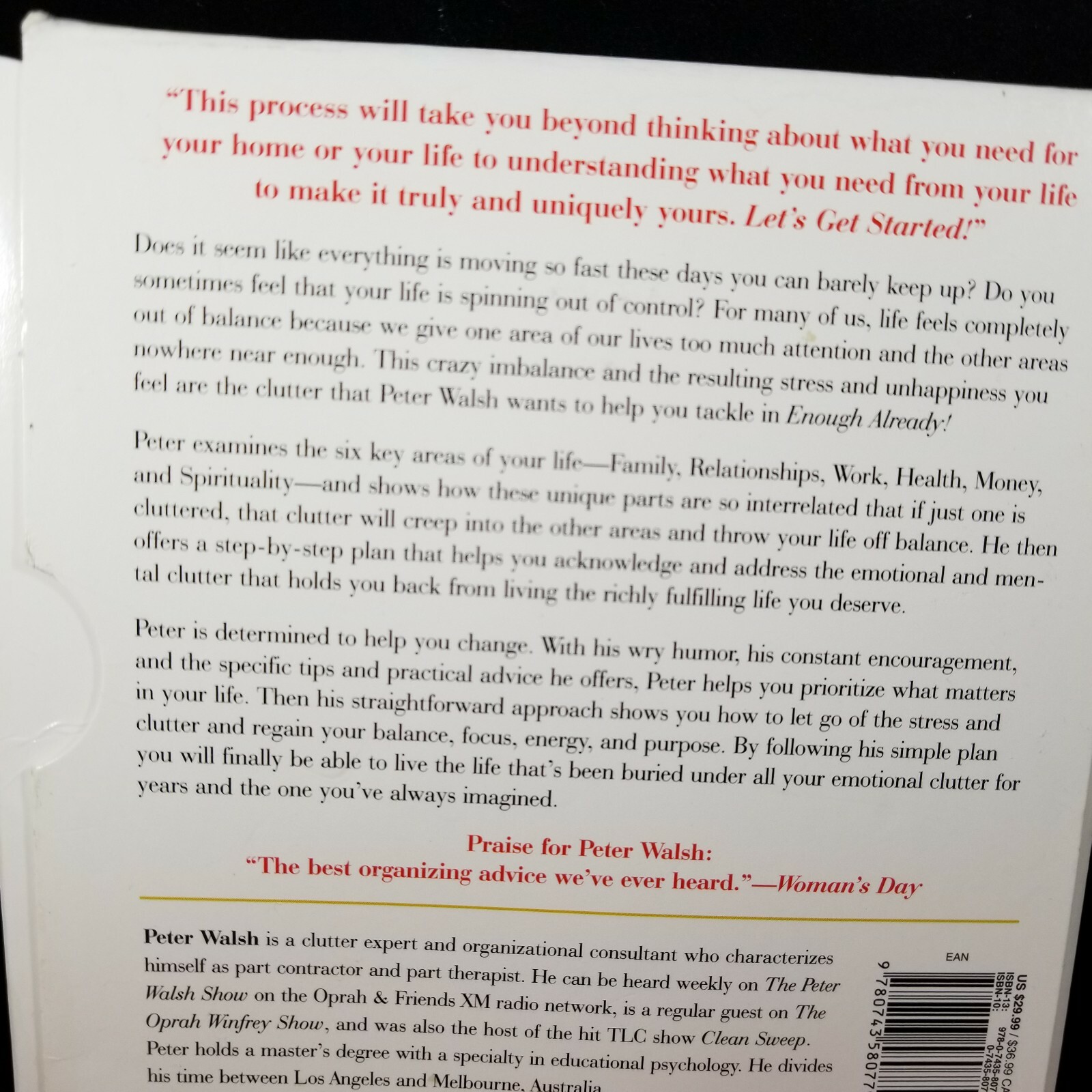 Enough Already! : Clearing Mental Clutter by Peter Walsh  Book on CD Set