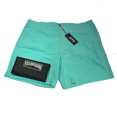 Vilebrequin Mens Swim Shorts - Merise Lagon Solid Fitted Style: MSEP713P