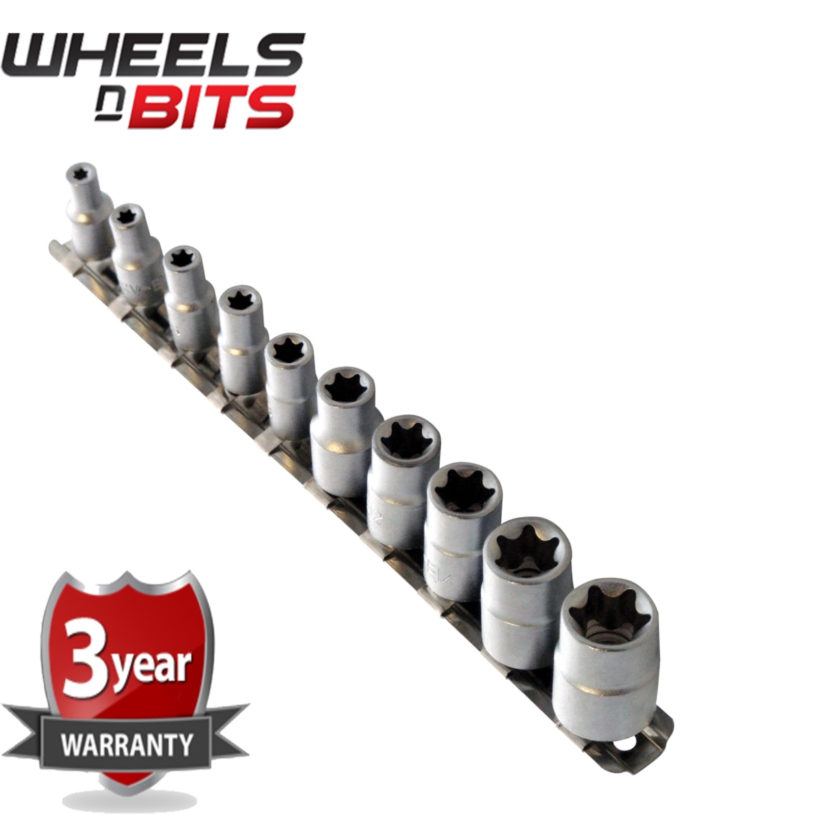 10pc Female Torx Socket Set CRV Steel E4 E5 E6 E7 E8 E10 E12 E14 E16