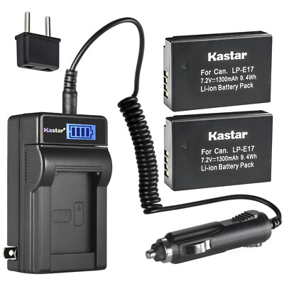 Kastar Battery LCD AC Charger for OEM Canon LP-E17 LP-E17H LP-E17H PRO Battery
