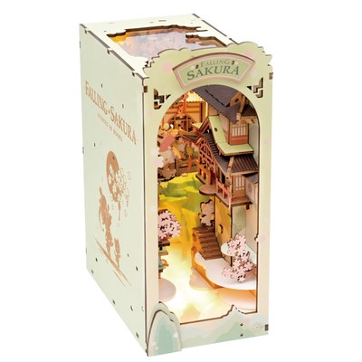 Rowood Book Nook Kits for Adults,3D Wooden Puzzle Bookend,Bookshelf Decor Ins...