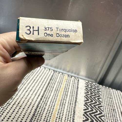 Dozen Vintage Berol Turquoise Unused Wood Drawing Pencils 375 3H NEW NIB