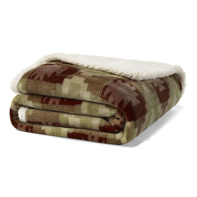 Eddie Bauer Copper Creek Plush-Fleece Brown Throw Blanket-50X60