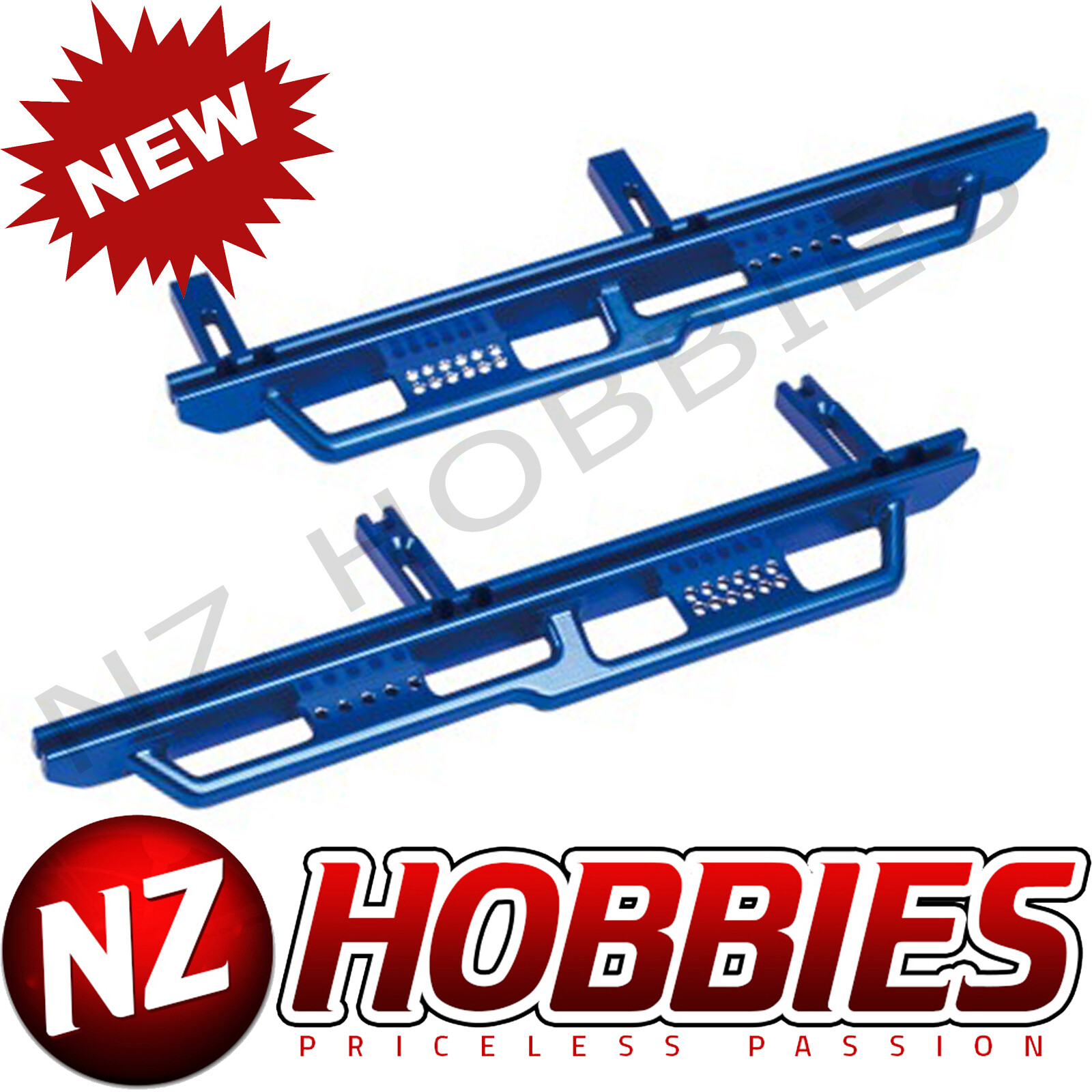 NZH Aluminum CNC Floor Pans Set BLUE : Axial SCX6 Car 2pcs/set # NZSCX6021_BLUE