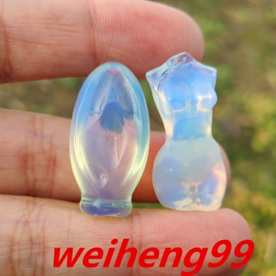 A+ Opalite Mini Source Of Life And Mini Goddess Quartz Crystal Heal Reiki 2pcs