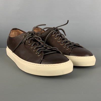 BUTTERO Size 11 Brown Cream Leather Low Top Lace Up Shoes