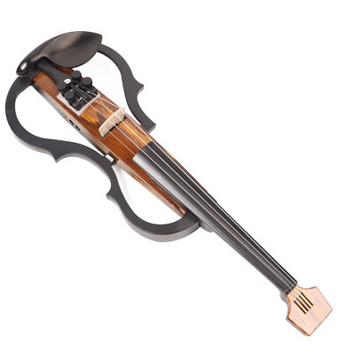 4/4 Electric Violin Dark Colored Wood Grain Carbon Fiber