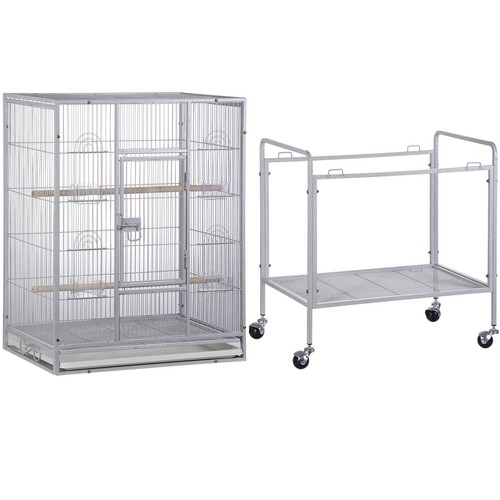 53" Bird Cage Large Play Top Bird Parrot Finch Cage Cockatoo with Rolling Stand 