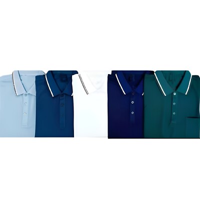 Set 5 Pezzi Polo Uomo Maglia Manica Corta Cotone T-Shirt Mezze Maniche VEQUE