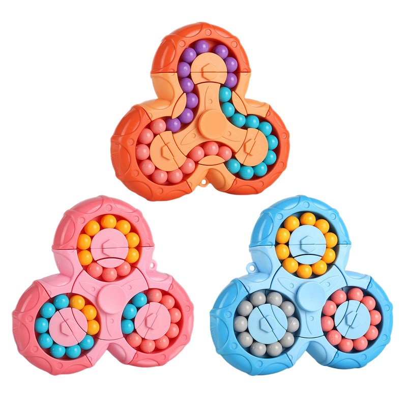 Six-sided Rotating Finger Cube Magic Bean Cube Spinner Game Sensory Toy For Kids