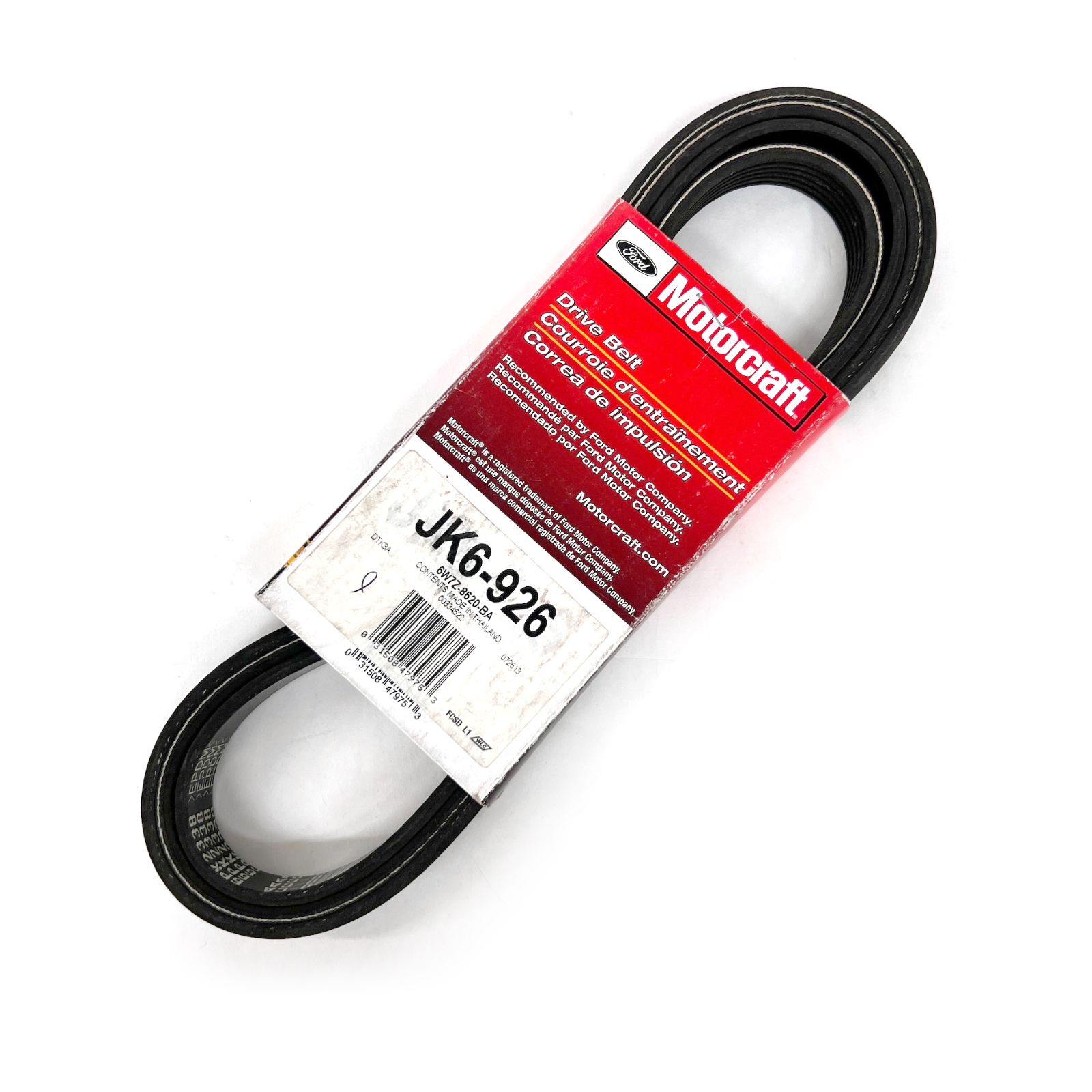 Genuine Ford 6W7Z-8620-BA Motorcraft JK6-926 Serpentine Belt 6W7Z8620BA,  NEW OEM