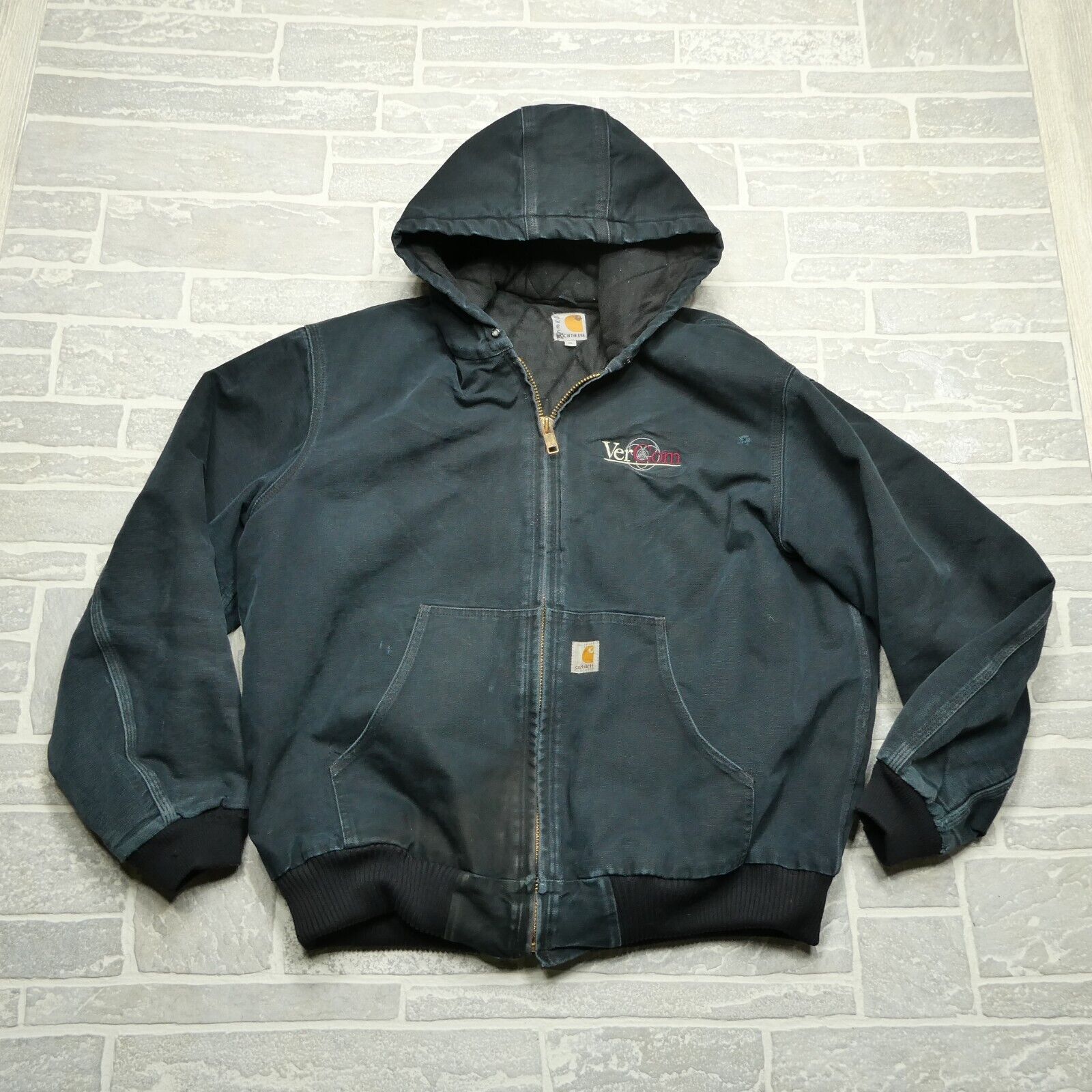 VINTAGE Carhartt Jacket Adult XL Faded Black Union Made USA VINTAGE Carhartt Jacket Adult XL Faded Black Union Made USA